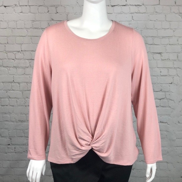 Style & Co. Sweaters - Style & Co Blush Pink Twist Front Top Plus Size 2X